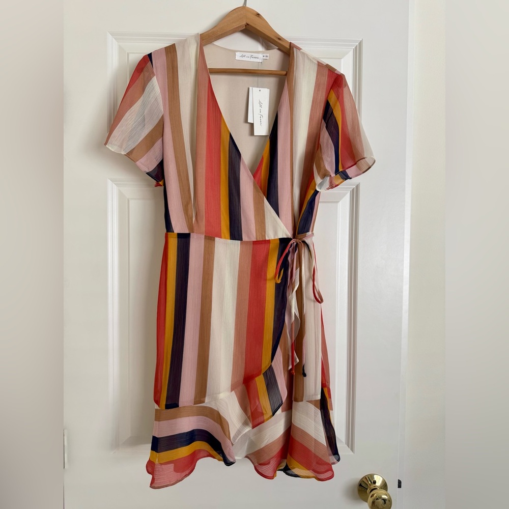 All in Favor Multicolor Wrap Dress